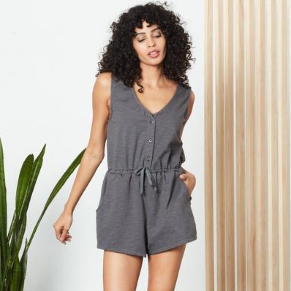 Natural known supply organic cotton rowan romper